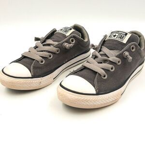 Converse All Star Junior Sz 1 Low Top Sneakers Gray Padded Lace Up Chuck…